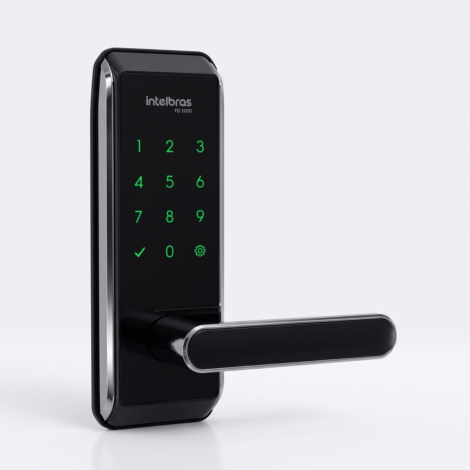Fechadura digital de sobrepor Intelbras FD 1000, preta com teclado touch