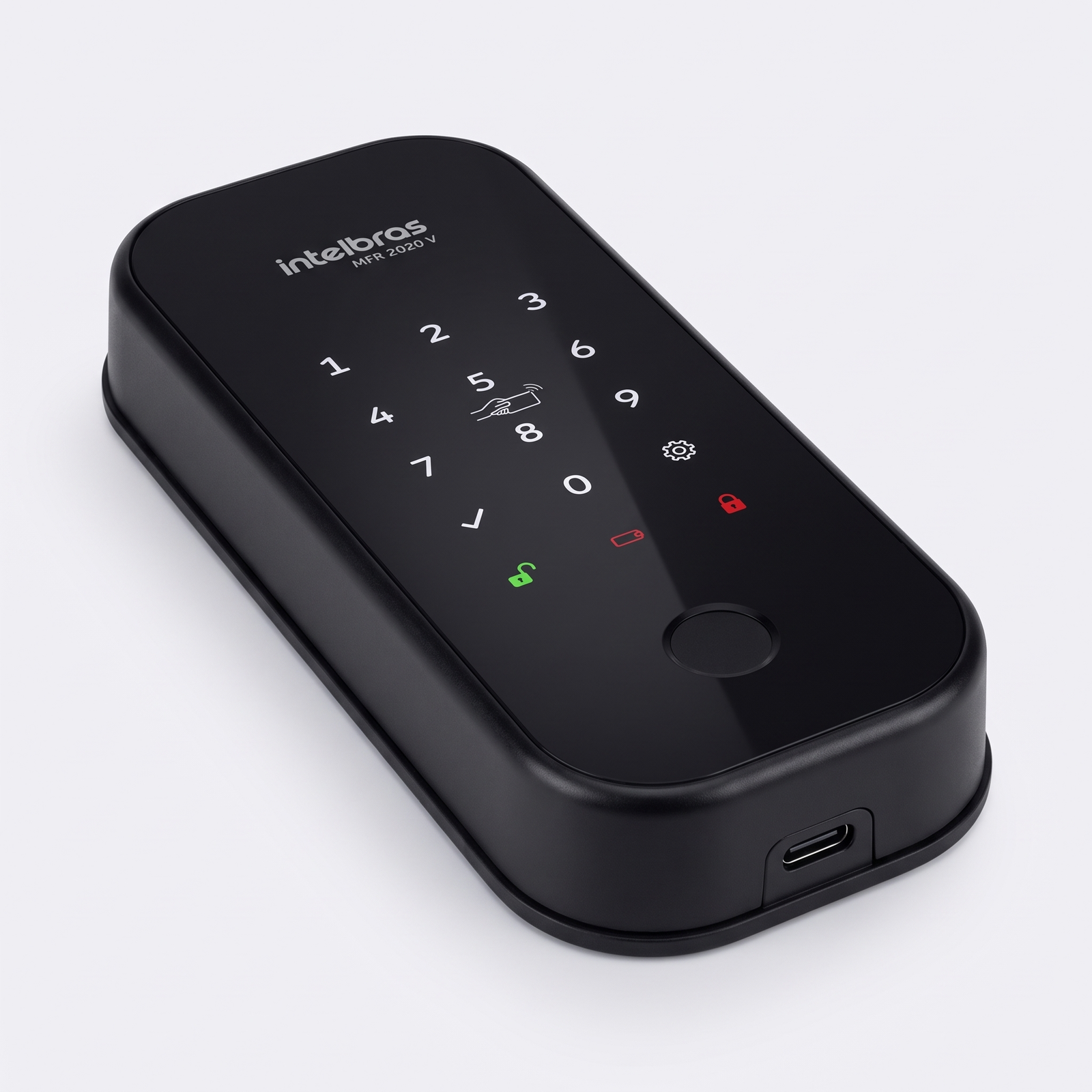 Fechadura inteligente de sobrepor Intelbras MFR 2020 V com biometria e USB-C